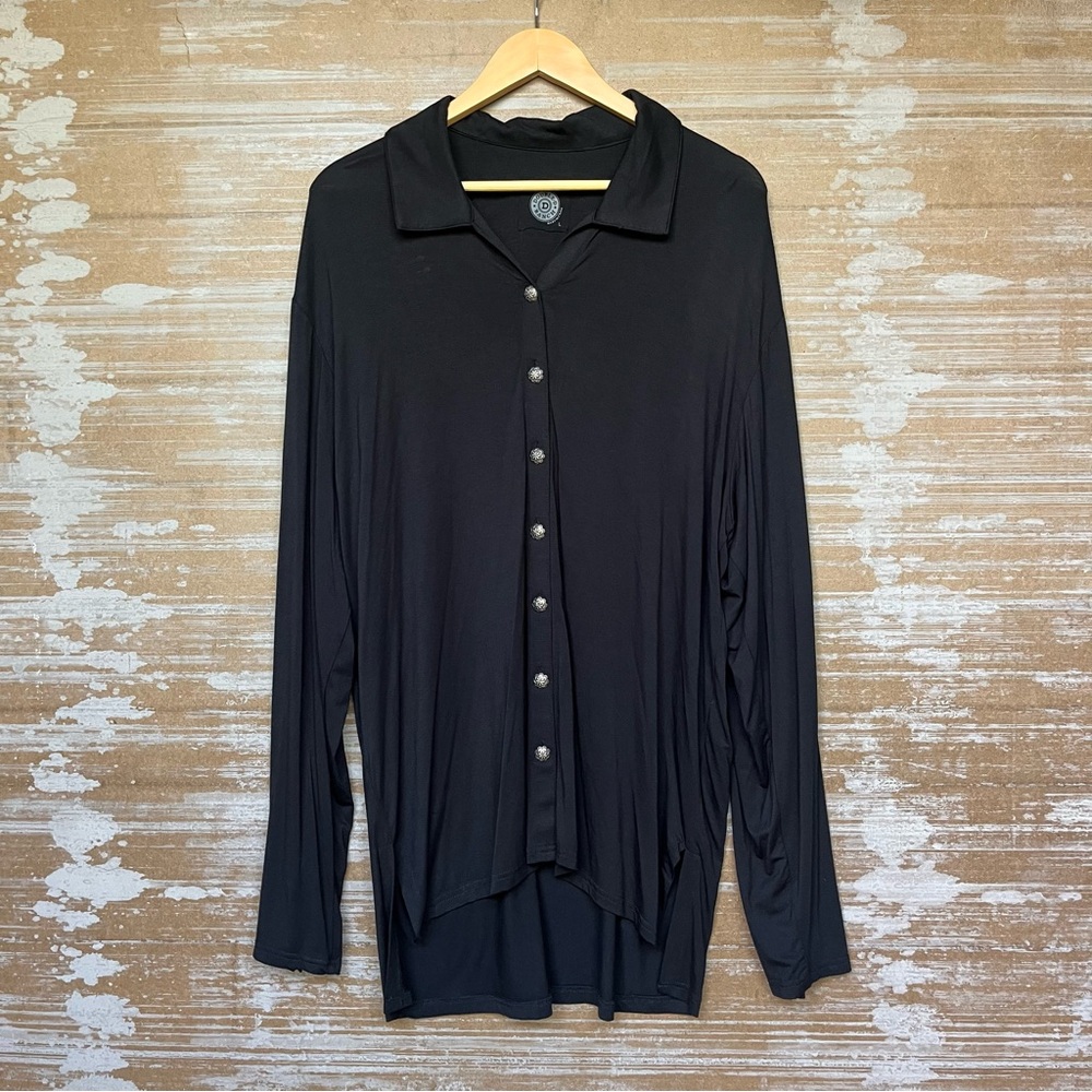 Double D Ranch Black Long Sleeve Button-Down Shirt